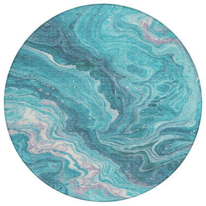 Elius Teal Washable Indoor - Outdoor Rug - LOOMLAN - LOOMLAN Rugs - Outdoor Rugs