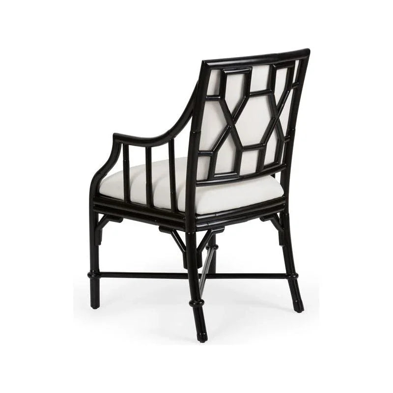 Ella Black Rattan Frame Armchair - LOOMLAN - Wildwood - Dining Chairs