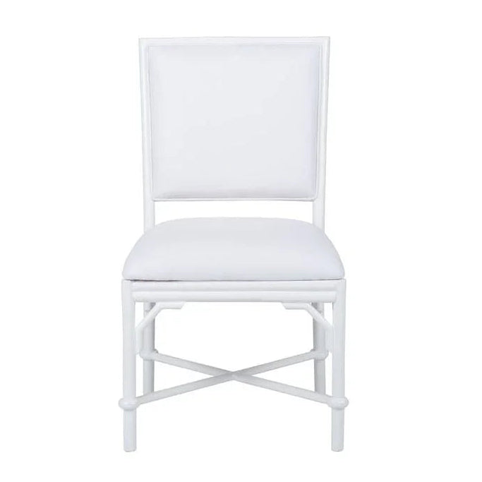 Ella Rattan Frame White Side Chair - LOOMLAN - Wildwood - Dining Chairs