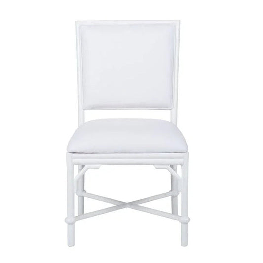 Ella Rattan Frame White Side Chair - LOOMLAN - Wildwood - Dining Chairs