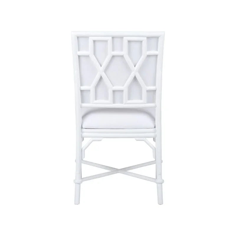 Ella Rattan Frame White Side Chair - LOOMLAN - Wildwood - Dining Chairs