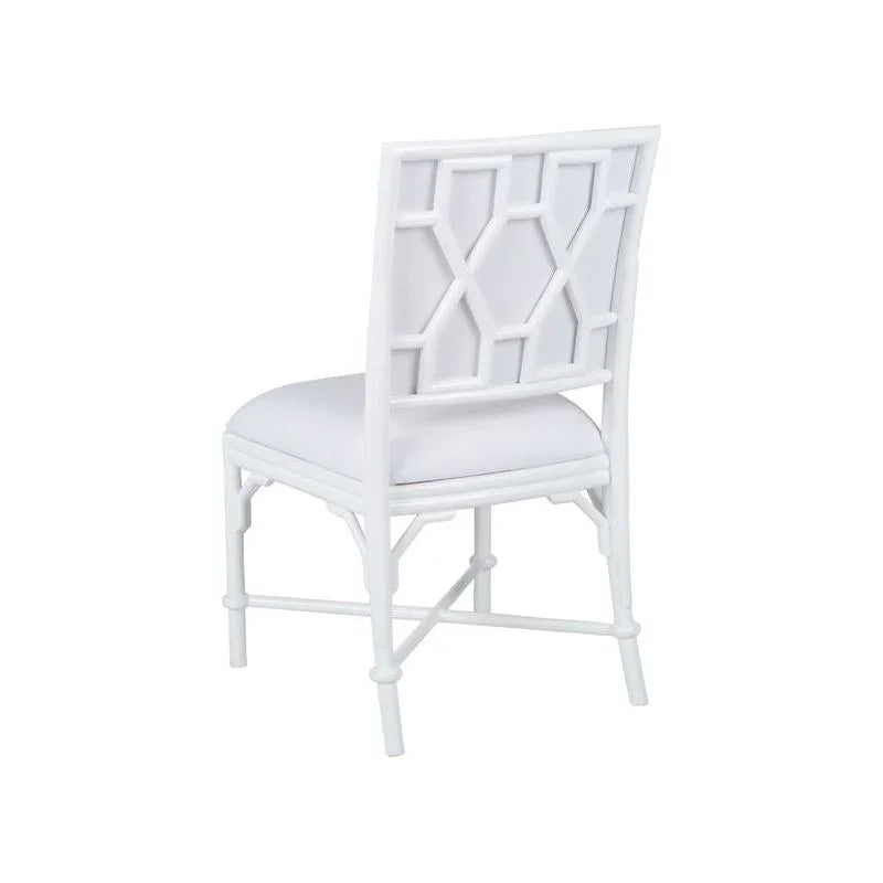Ella Rattan Frame White Side Chair - LOOMLAN - Wildwood - Dining Chairs