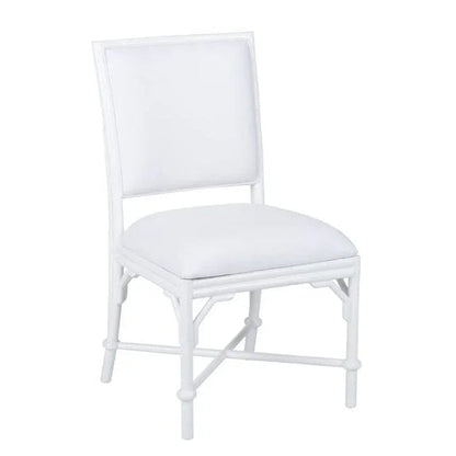 Ella Rattan Frame White Side Chair - LOOMLAN - Wildwood - Dining Chairs