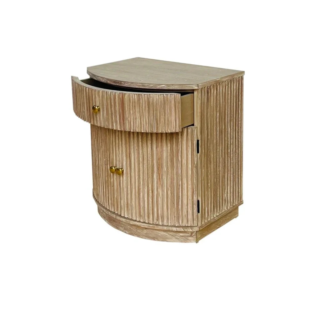 Elle One Drawer Wooden Side Table - LOOMLAN - Artesia - Side Tables