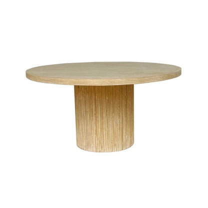 Elle Wooden Round Dining Table-Dining Tables-Artesia-Natural-LOOMLAN