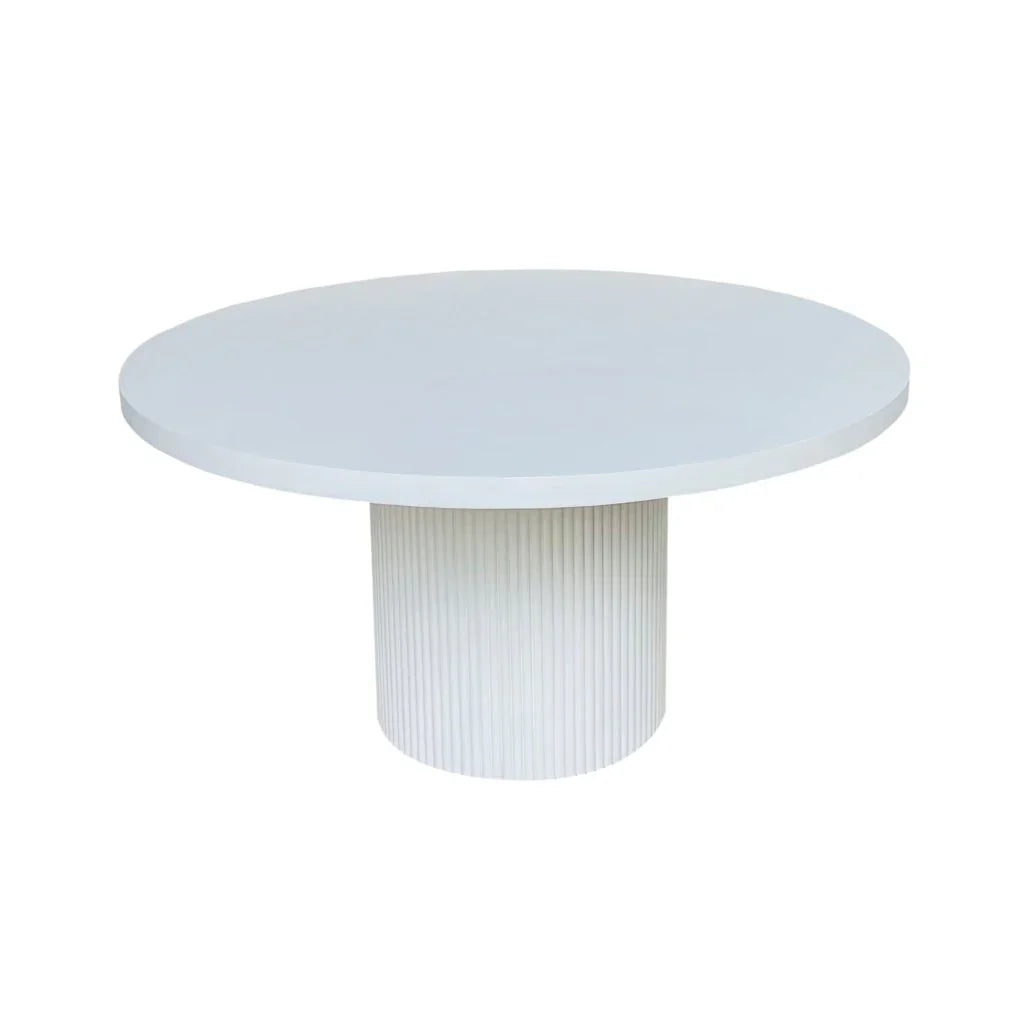 Elle Wooden Round Dining Table-Dining Tables-Artesia-White-LOOMLAN