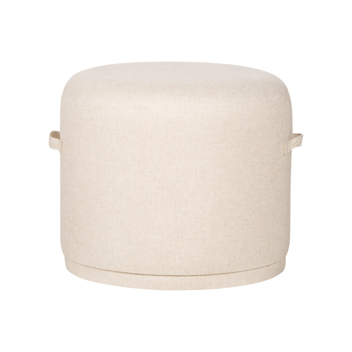 Ellery Cream Fabric Round Ottoman-Ottomans-Wildwood-LOOMLAN