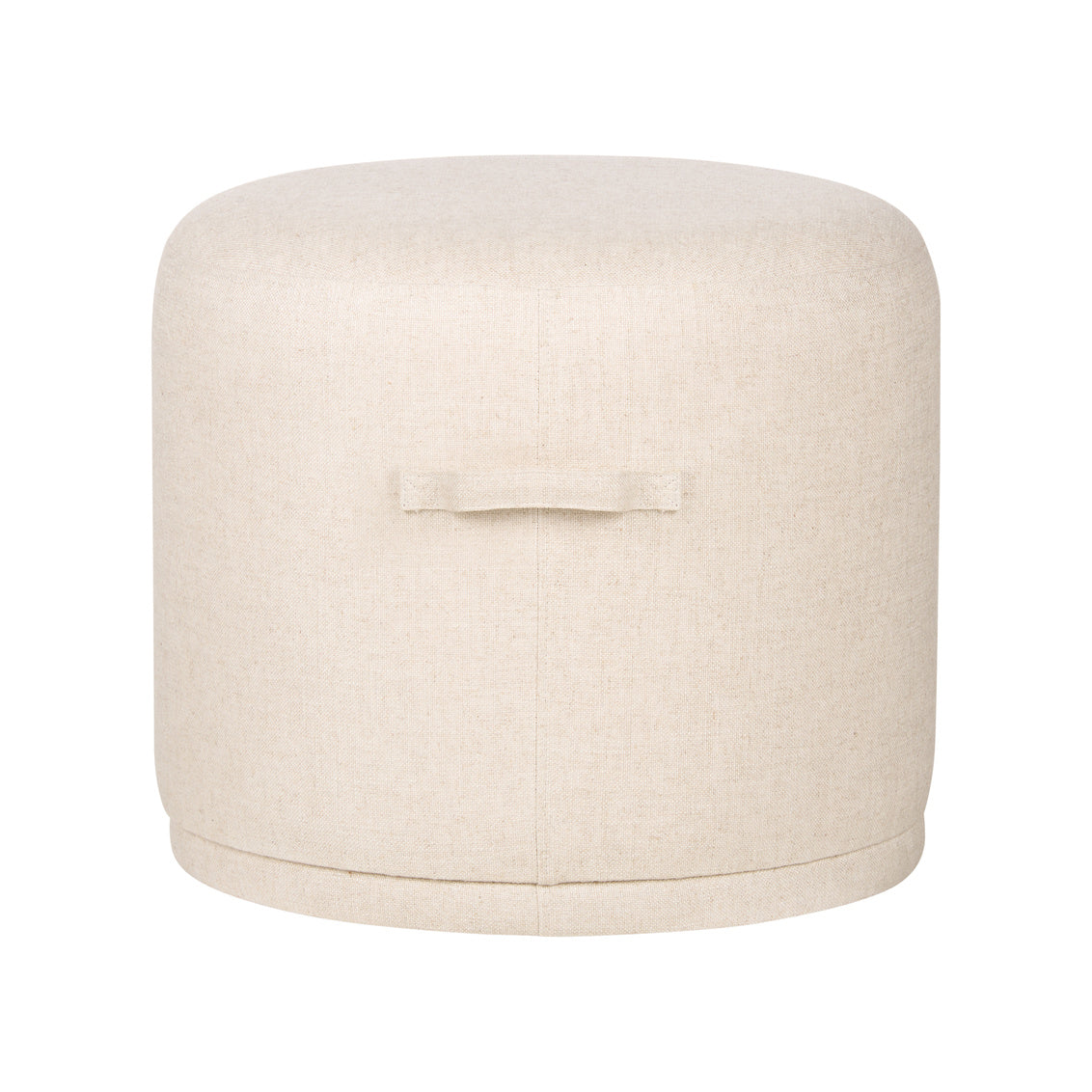 Ellery Cream Fabric Round Ottoman-Ottomans-Wildwood-LOOMLAN