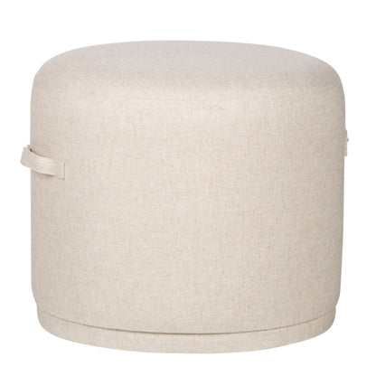 Ellery Cream Fabric Round Ottoman-Ottomans-Wildwood-LOOMLAN