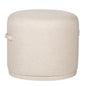 Ellery Cream Fabric Round Ottoman-Ottomans-Wildwood-LOOMLAN