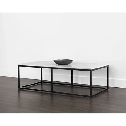 Ellery Marble Top Rectangular Coffee Table - LOOMLAN - SUNPAN - Coffee Tables