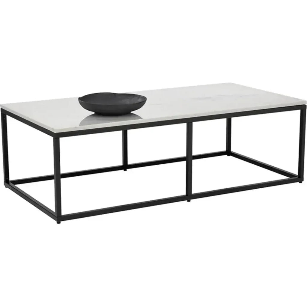 Ellery Marble Top Rectangular Coffee Table - LOOMLAN - SUNPAN - Coffee Tables
