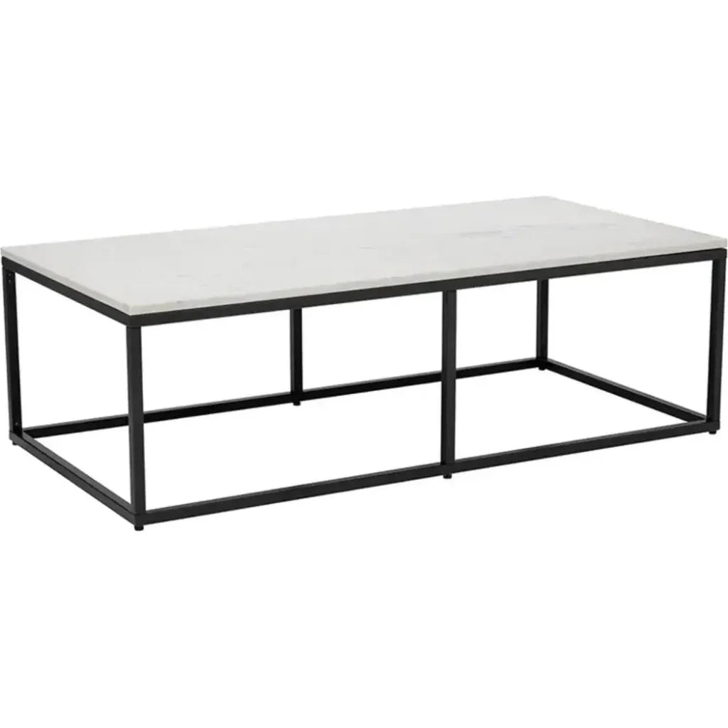 Ellery Marble Top Rectangular Coffee Table - LOOMLAN - SUNPAN - Coffee Tables