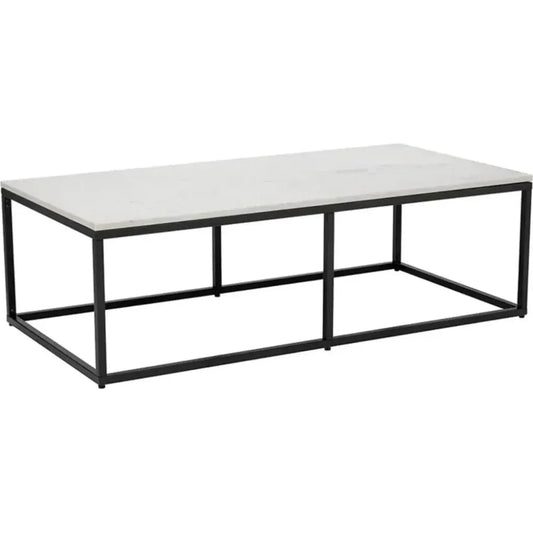 Ellery Marble Top Rectangular Coffee Table - LOOMLAN - SUNPAN - Coffee Tables