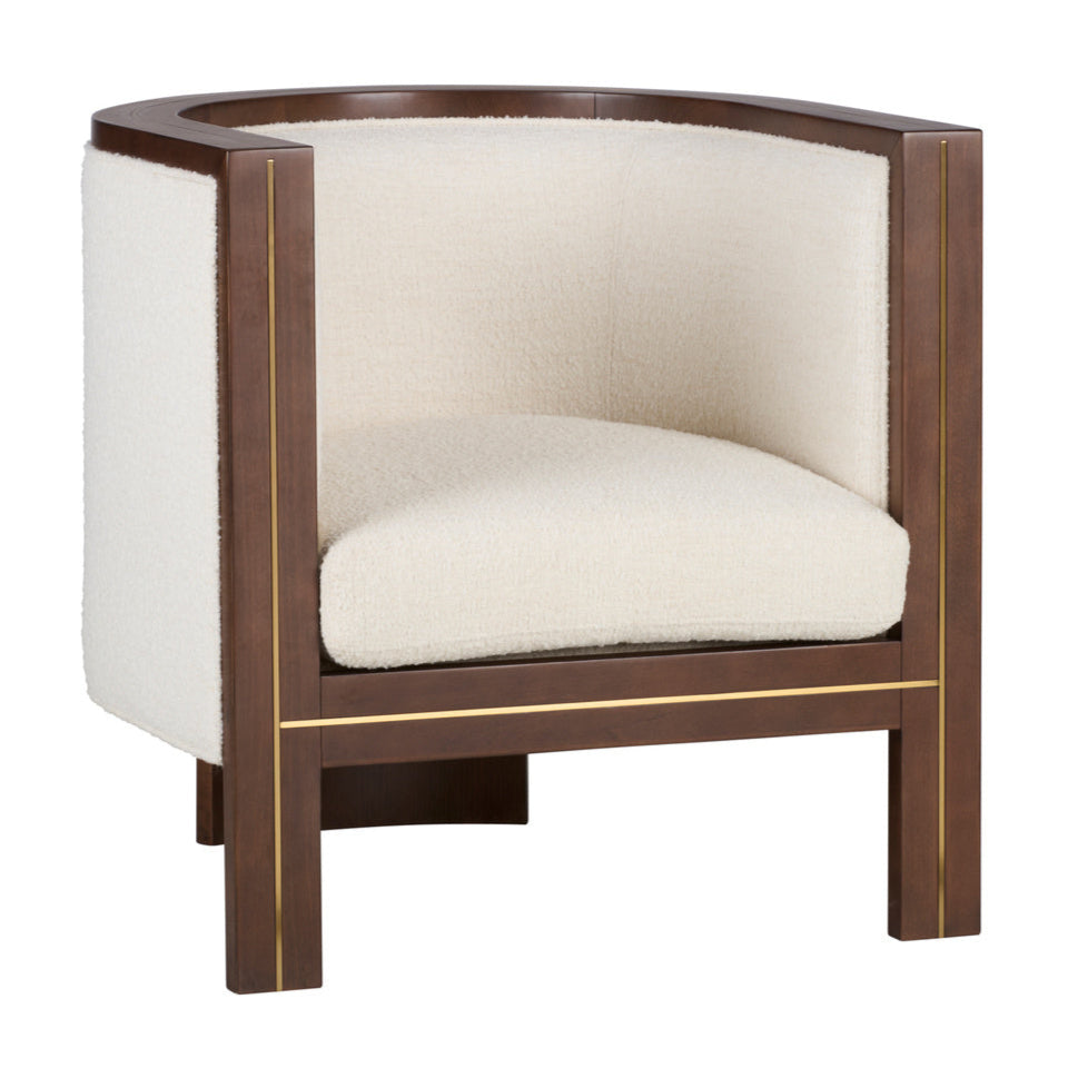 Ellington White Fabric Accent Chair