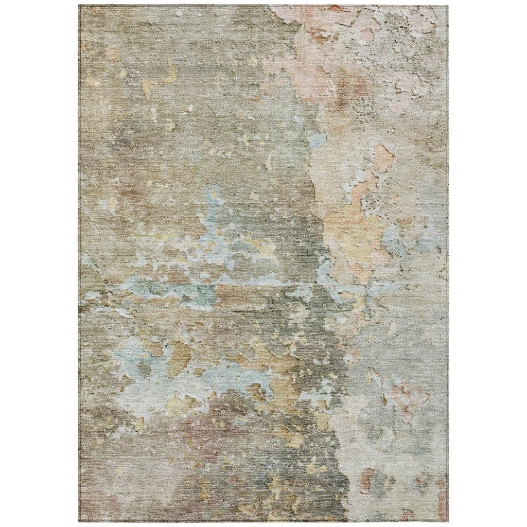 Ellior Brown Washable Indoor - Outdoor Rug - LOOMLAN - LOOMLAN Rugs - Outdoor Rugs
