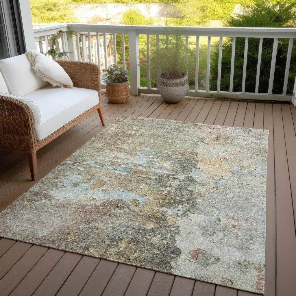 Ellior Brown Washable Indoor - Outdoor Rug - LOOMLAN - LOOMLAN Rugs - Outdoor Rugs