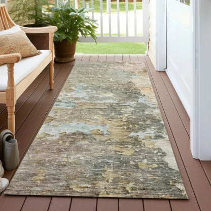 Ellior Brown Washable Indoor - Outdoor Rug - LOOMLAN - LOOMLAN Rugs - Outdoor Rugs