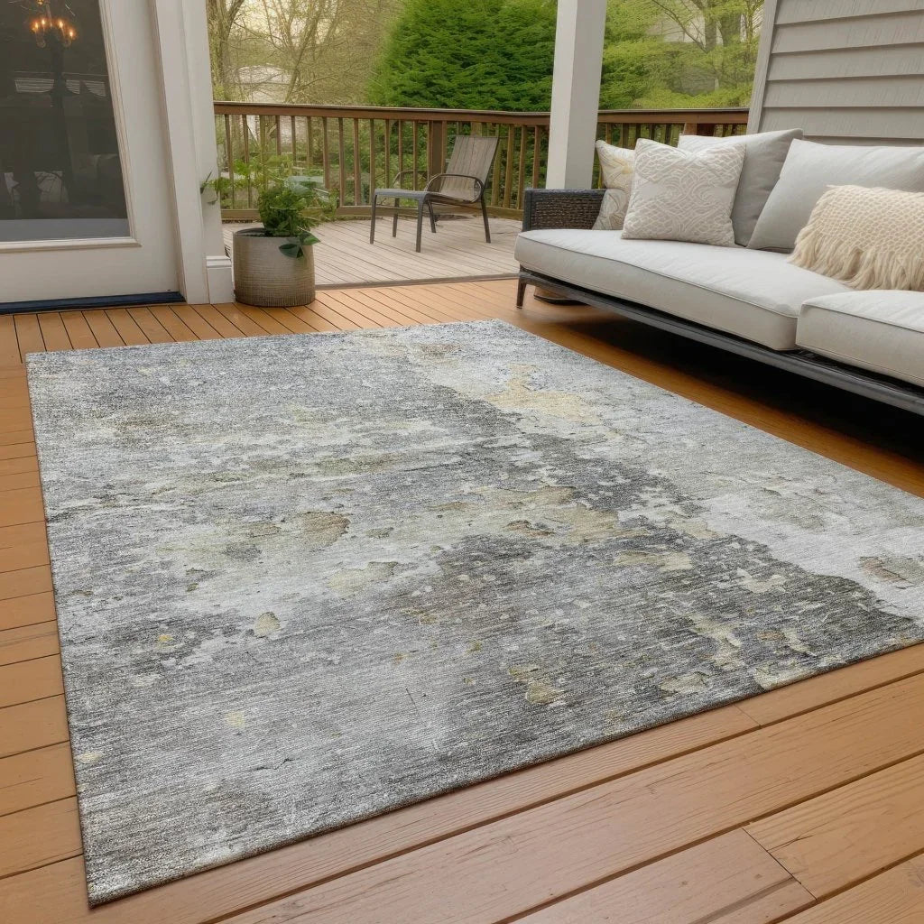 Ellior Gray Washable Indoor - Outdoor Rug - LOOMLAN - LOOMLAN Rugs - Outdoor Rugs
