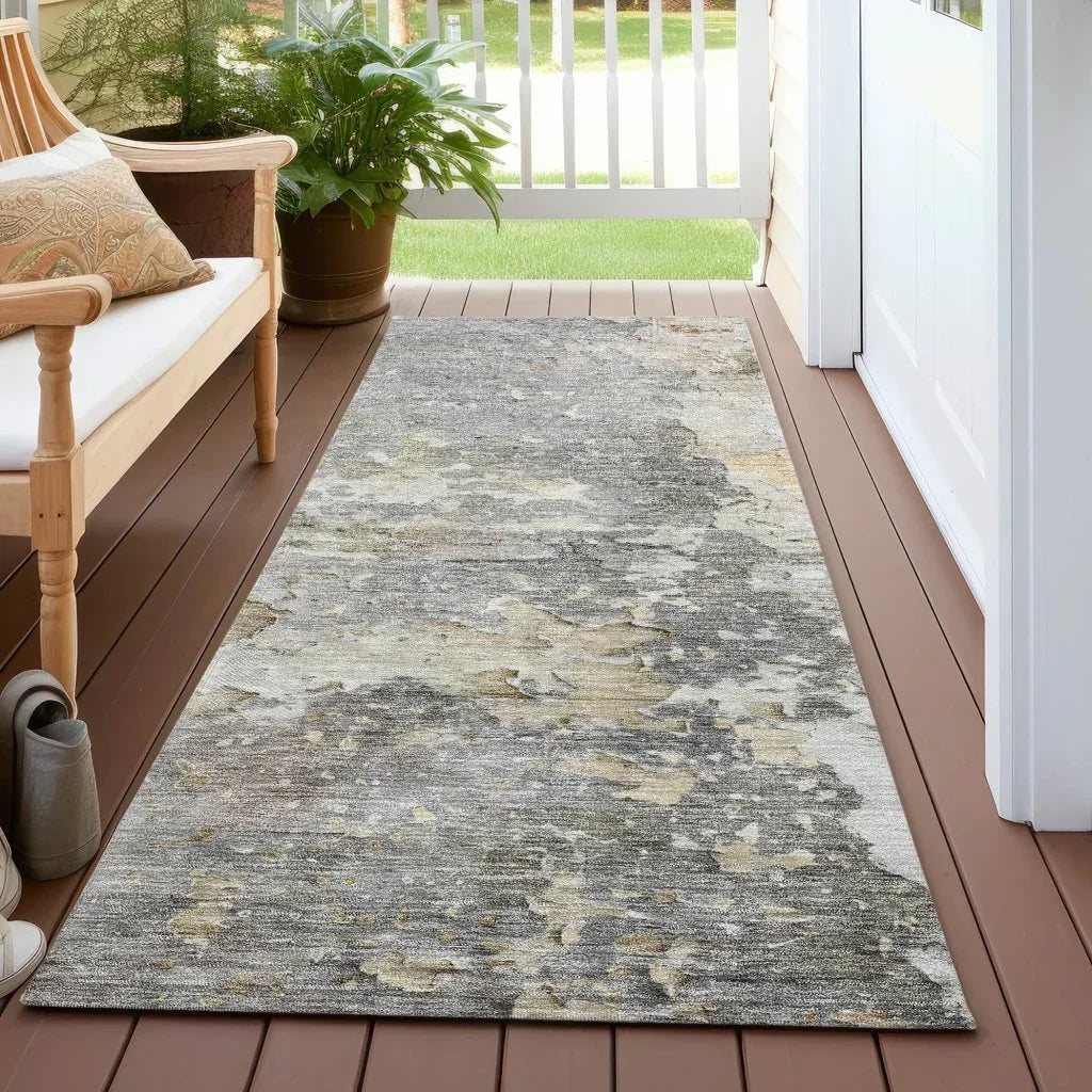 Ellior Gray Washable Indoor - Outdoor Rug - LOOMLAN - LOOMLAN Rugs - Outdoor Rugs