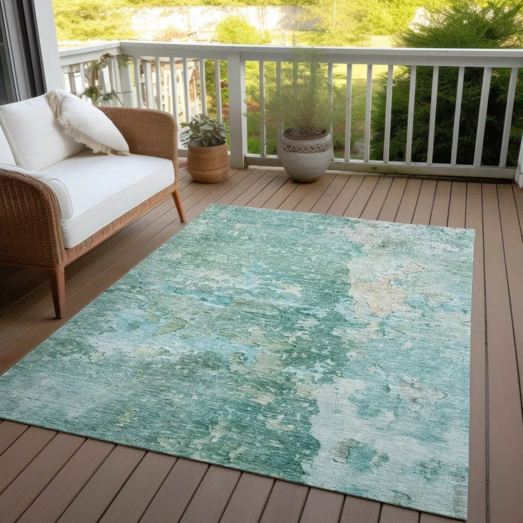 Ellior Green Washable Indoor - Outdoor Rug - LOOMLAN - LOOMLAN Rugs - Outdoor Rugs