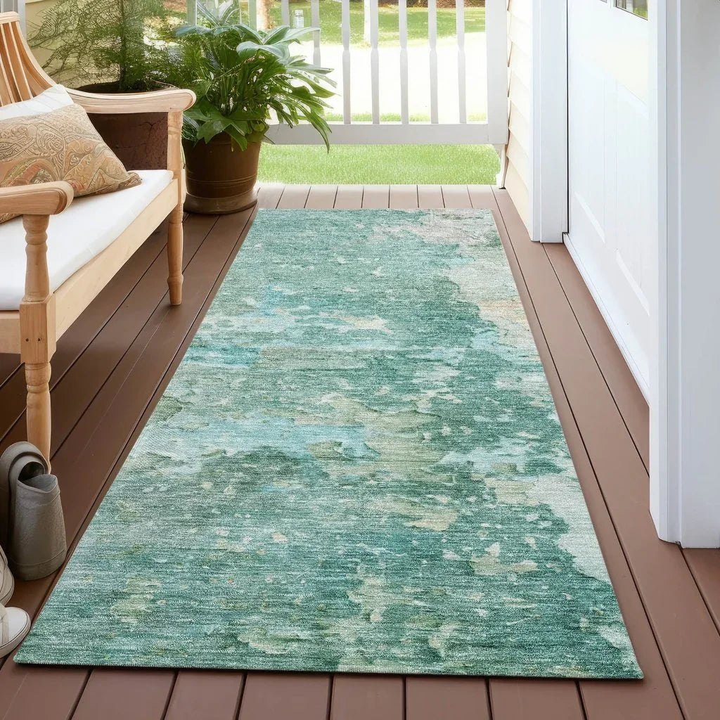 Ellior Green Washable Indoor - Outdoor Rug - LOOMLAN - LOOMLAN Rugs - Outdoor Rugs
