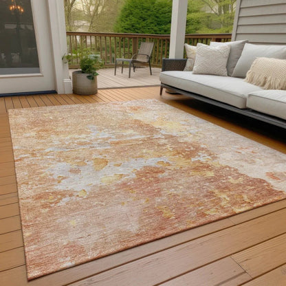 Ellior Orange Washable Indoor - Outdoor Rug - LOOMLAN - LOOMLAN Rugs - Outdoor Rugs