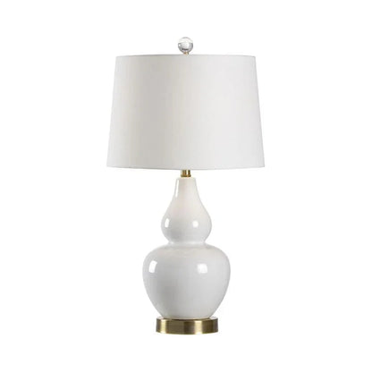 Ellis Ceramic Made White Table Lamp - LOOMLAN - Wildwood - Table Lamps