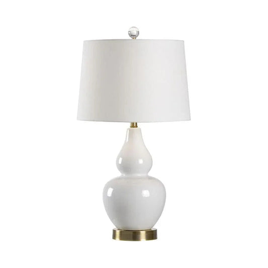 Ellis Ceramic Made White Table Lamp - LOOMLAN - Wildwood - Table Lamps
