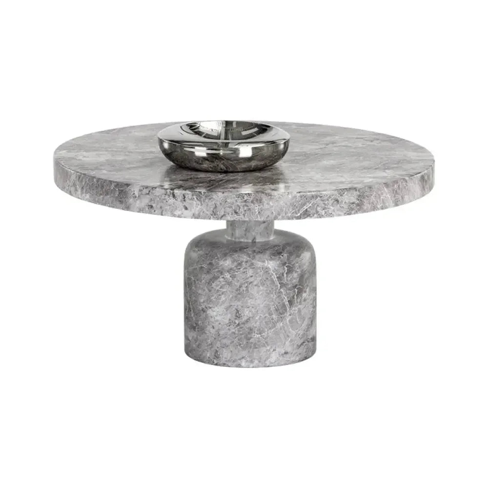 Elmira Concrete Outdoor Round Coffee Table-Outdoor Coffee Tables-SUNPAN-LOOMLAN