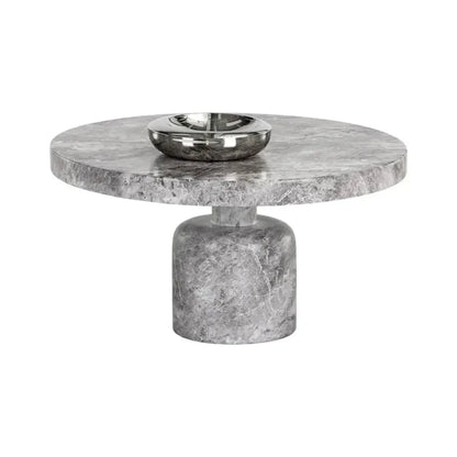 Elmira Concrete Outdoor Round Coffee Table-Outdoor Coffee Tables-SUNPAN-LOOMLAN