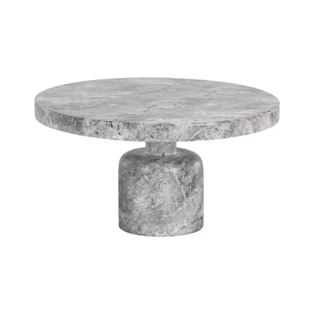 Elmira Concrete Outdoor Round Coffee Table-Outdoor Coffee Tables-SUNPAN-LOOMLAN
