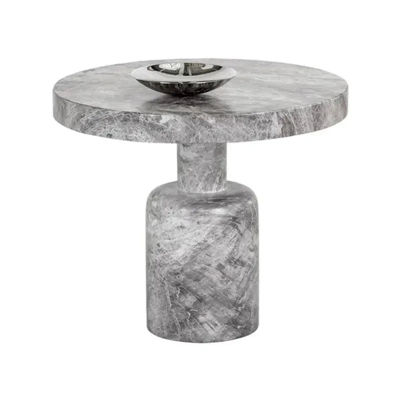 Elmira Concrete Outdoor Round Side Table - LOOMLAN - SUNPAN - Outdoor Side Tables