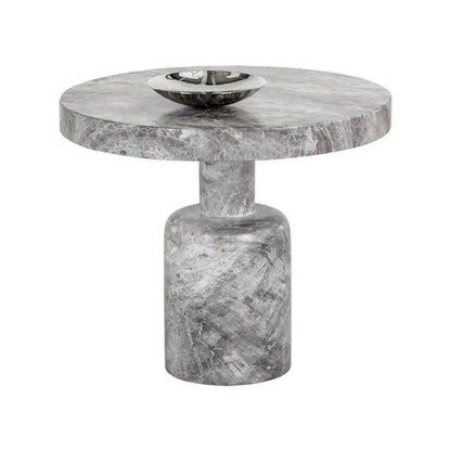 Elmira Concrete Outdoor Round Side Table - LOOMLAN - SUNPAN - Outdoor Side Tables