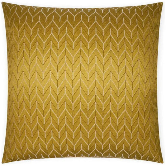 Elodie Gold Chevron Glam Yellow Gold Large Throw Pillow - LOOMLAN - D.V. Kap - Throw Pillows