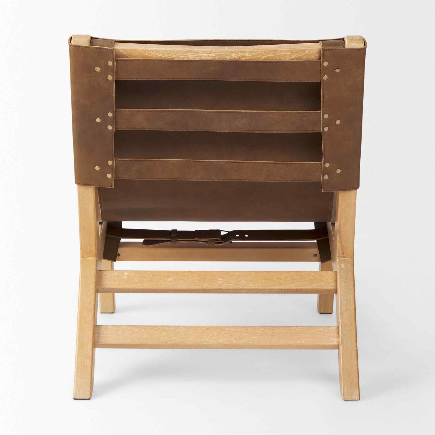 Elodie Leather Armless Accent Chair