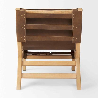 Elodie Leather Armless Accent Chair