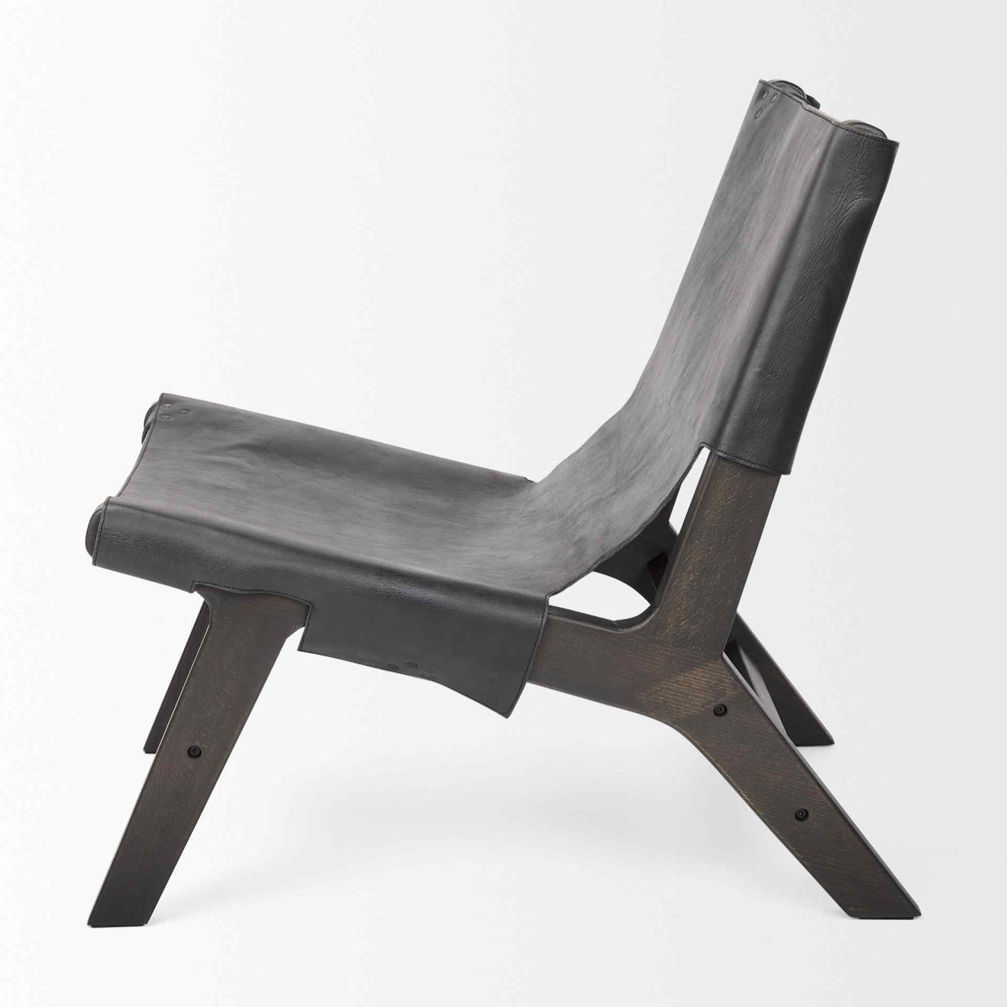 Elodie Leather Armless Accent Chair