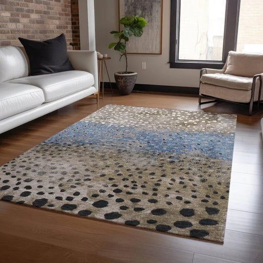 Eloisia Brown Washable Indoor - Outdoor Rug - LOOMLAN - LOOMLAN Rugs - Outdoor Rugs