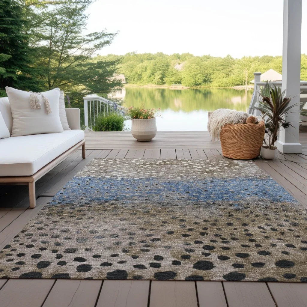 Eloisia Brown Washable Indoor - Outdoor Rug - LOOMLAN - LOOMLAN Rugs - Outdoor Rugs