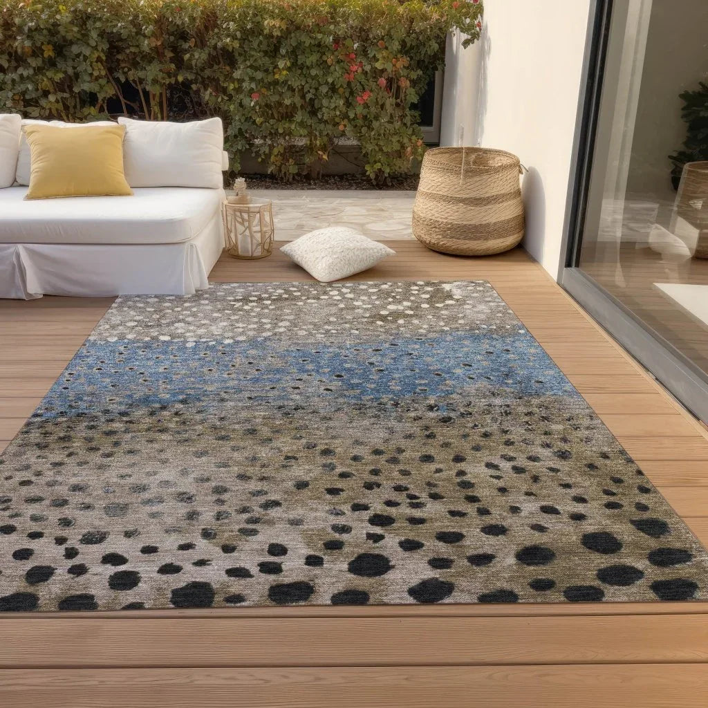 Eloisia Brown Washable Indoor - Outdoor Rug - LOOMLAN - LOOMLAN Rugs - Outdoor Rugs