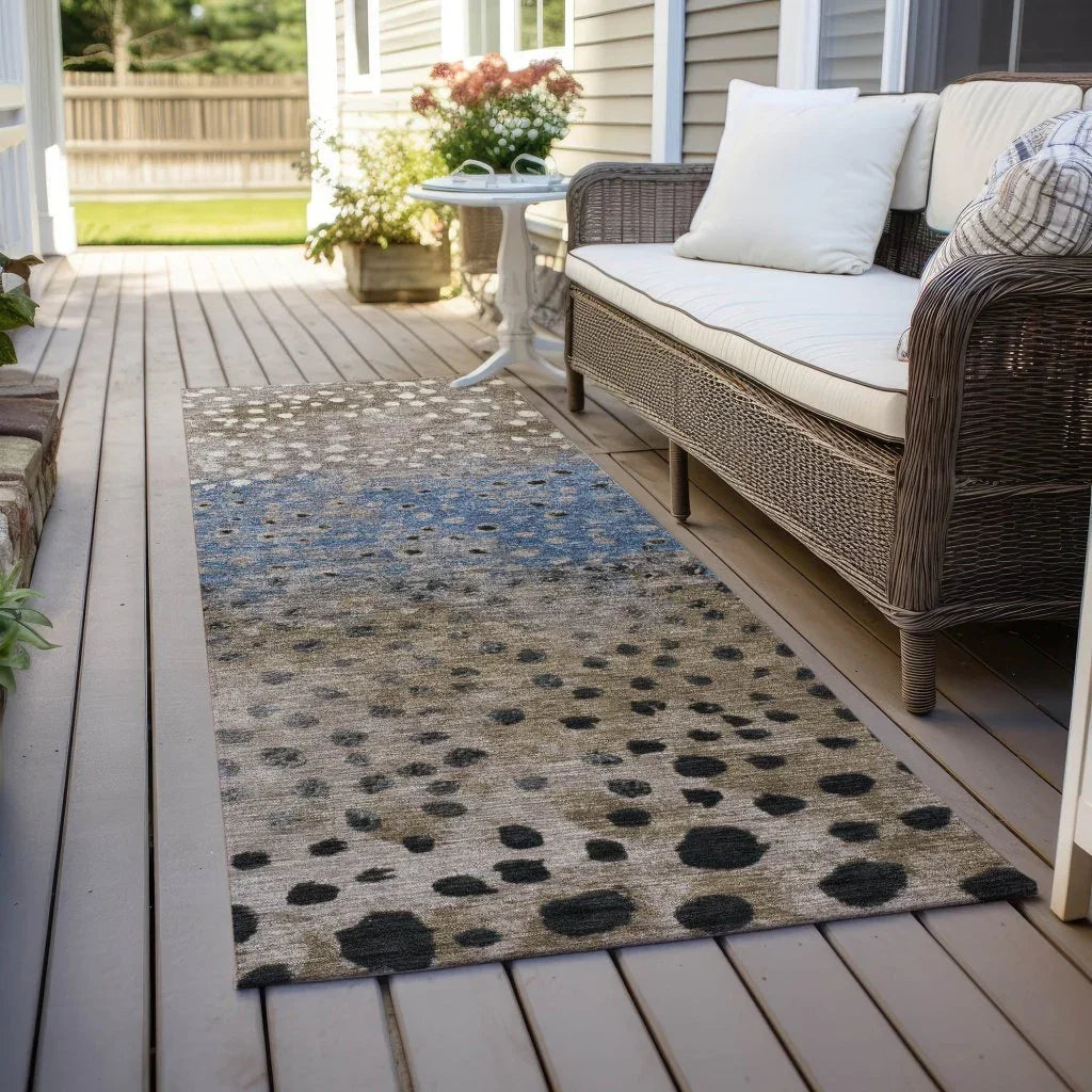 Eloisia Brown Washable Indoor - Outdoor Rug - LOOMLAN - LOOMLAN Rugs - Outdoor Rugs