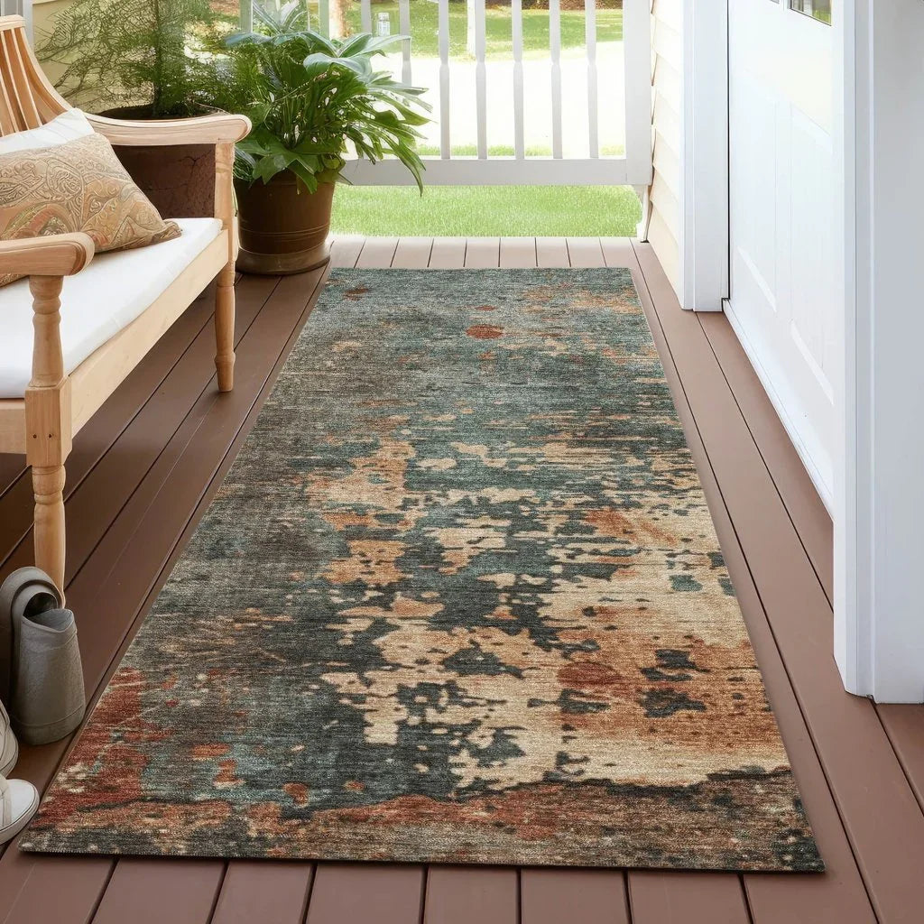 Elon Blue Washable Indoor - Outdoor Rug - LOOMLAN - LOOMLAN Rugs - Outdoor Rugs