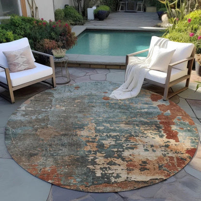 Elon Blue Washable Indoor - Outdoor Rug - LOOMLAN - LOOMLAN Rugs - Outdoor Rugs
