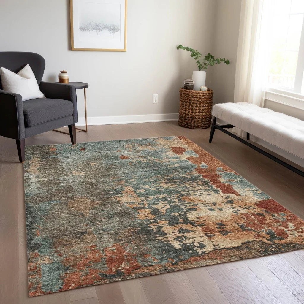 Elon Blue Washable Indoor - Outdoor Rug - LOOMLAN - LOOMLAN Rugs - Outdoor Rugs