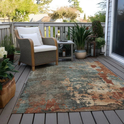 Elon Blue Washable Indoor - Outdoor Rug - LOOMLAN - LOOMLAN Rugs - Outdoor Rugs