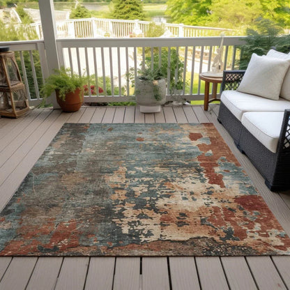 Elon Blue Washable Indoor - Outdoor Rug - LOOMLAN - LOOMLAN Rugs - Outdoor Rugs
