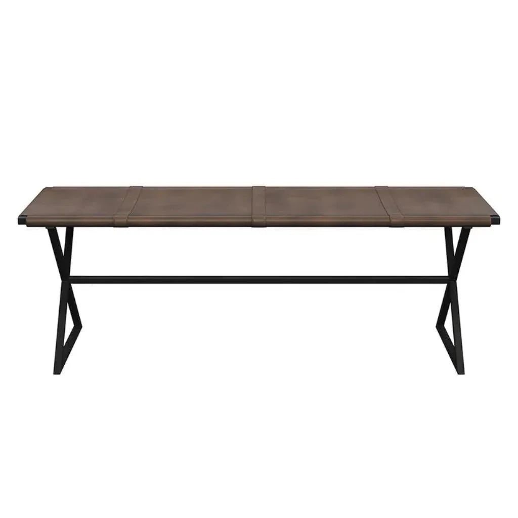 Elon Leather Backless Bench - LOOMLAN - SUNPAN - Bedroom Benches
