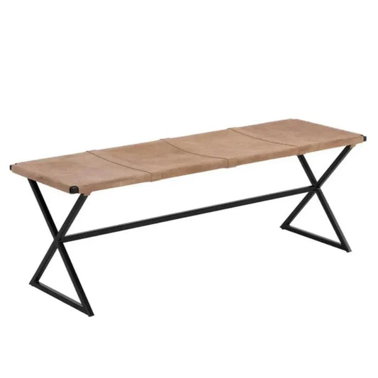 Elon Leather Backless Bench - LOOMLAN - SUNPAN - Bedroom Benches