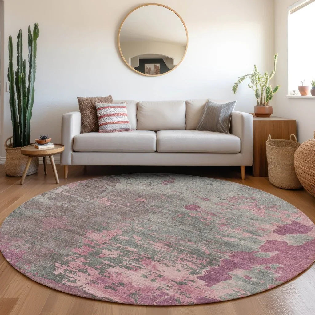 Elon Pink Washable Indoor - Outdoor Rug - LOOMLAN - LOOMLAN Rugs - Outdoor Rugs